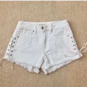 PACSUN High Rise White Jean Shorts